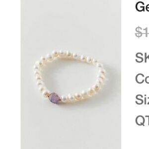 ❤️‍🔥BOGO FREE NWOT Genuine Stone Amethyst Pearl Beaded Bracelet Boho Jewely